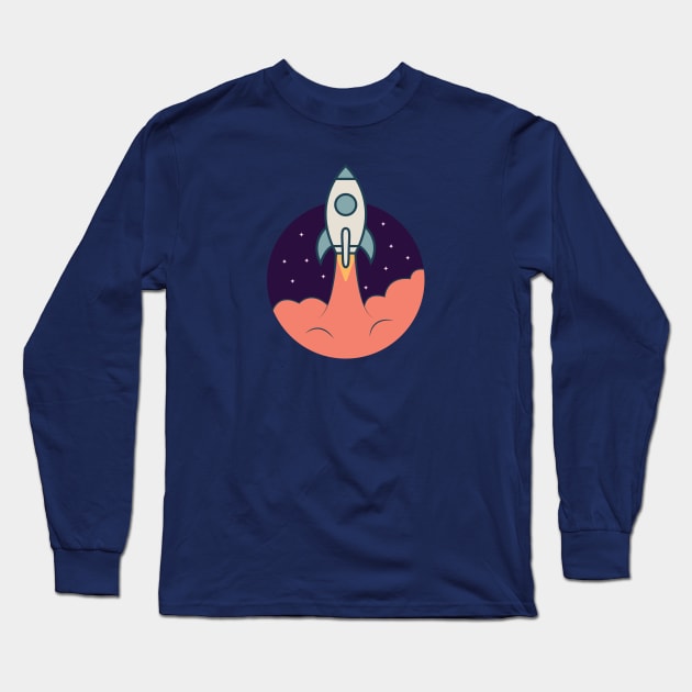 Rocket up To The Moon Long Sleeve T-Shirt by kim.id